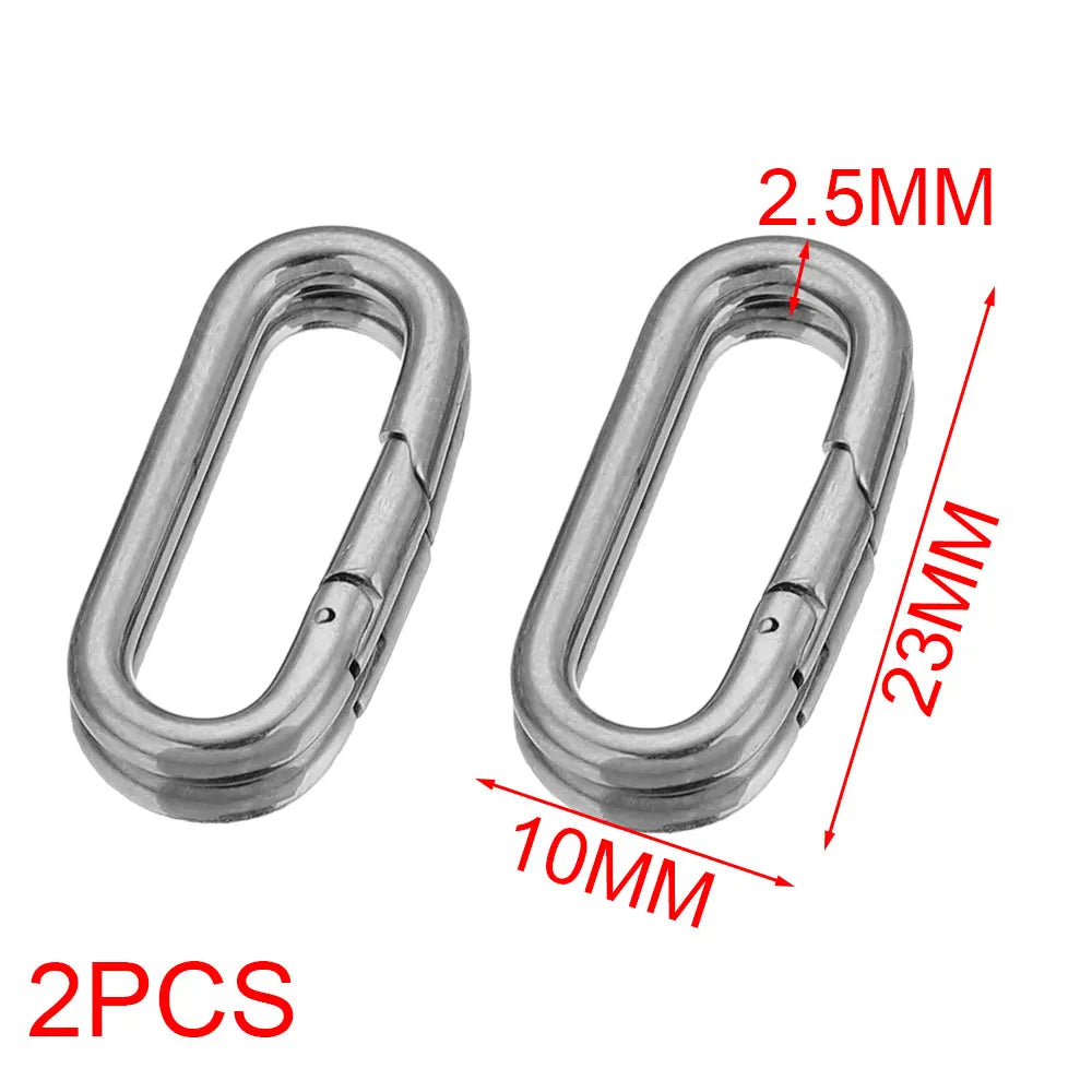 2pcs Stainless Steel Clasps Geometry Heart Round Ring Lobster Clasp Hooks Connectors Necklace for DIY Jewelry Making Supplies