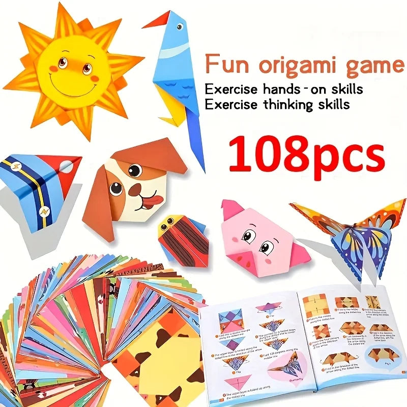 108 pieces of creative origami set -54 unique designs suitable for DIY crafts and educational activities
