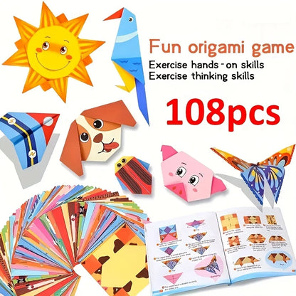 108 pieces of creative origami set -54 unique designs suitable for DIY crafts and educational activities