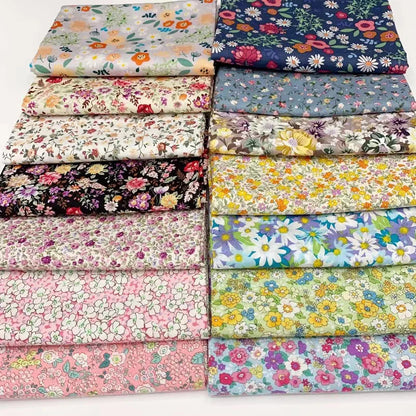 Floral Fabric Flower Cotton Printed Poplin Quilting Clothes Patchwork Muslin Sewing Accessories