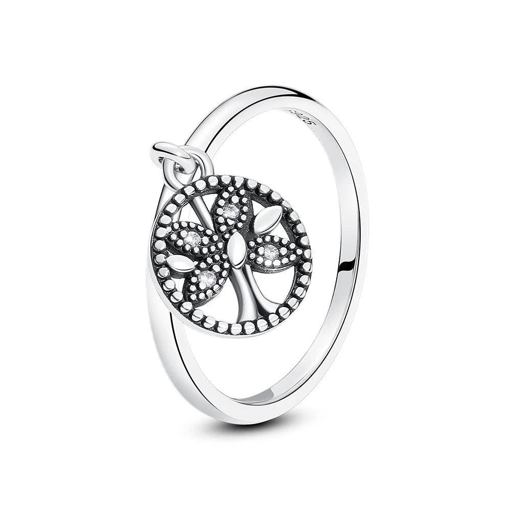 Original 925 Sterling Silver Ring Love Heart Pave CZ Crystal Stackable Rings For Women Wedding Engagement Birthday Gift Jewel