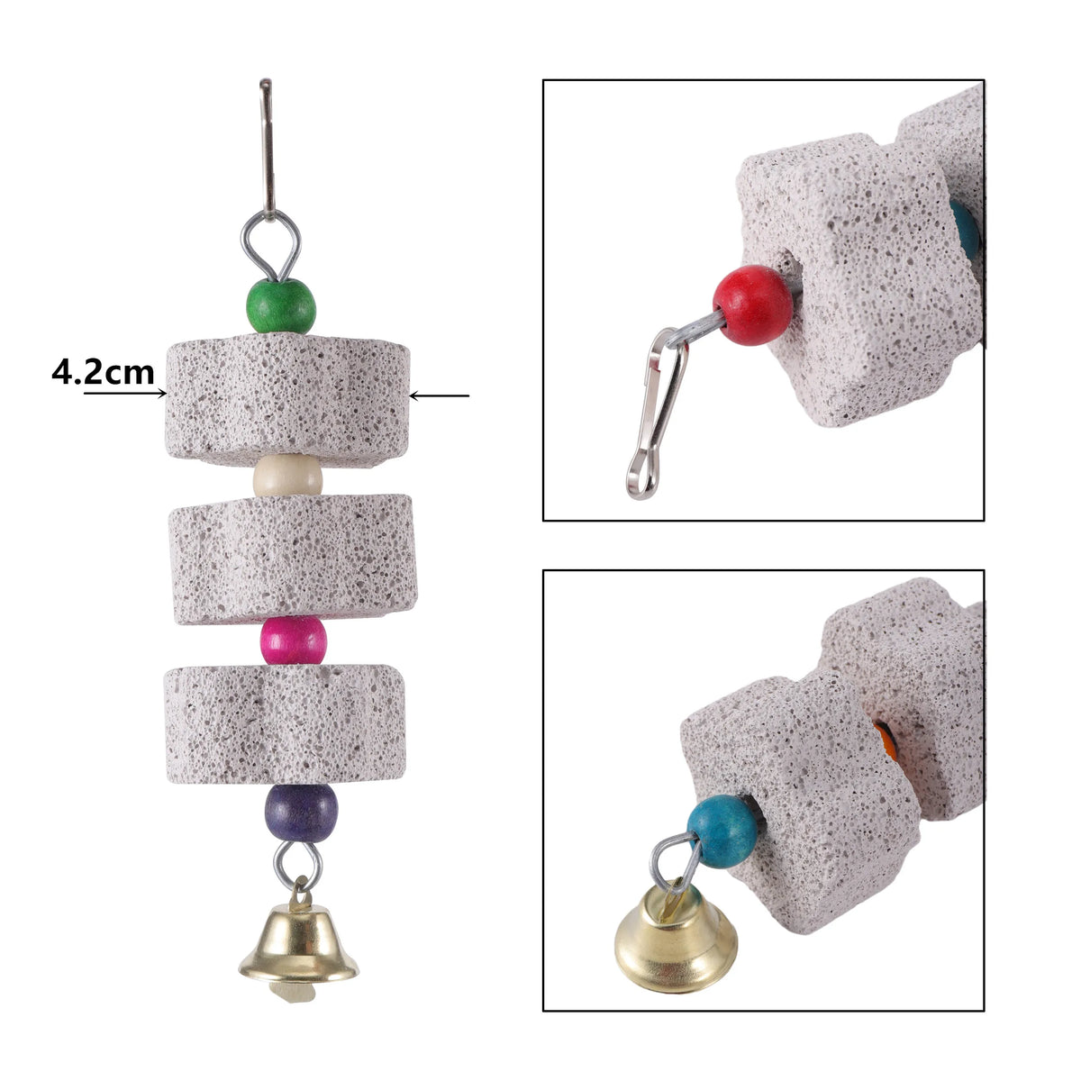 Stone Mineral for Ornament Parrot Pet Supplies Bird Cage Toy Grinding Stone Flower Shape Chew Bite Hang Style Parakeet Toy 1P