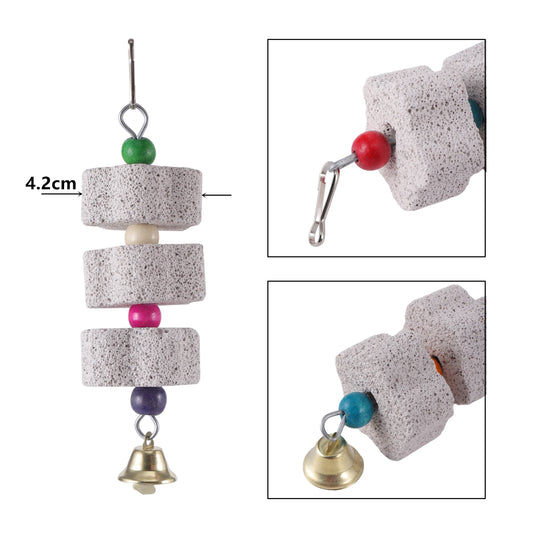 Stone Mineral for Ornament Parrot Pet Supplies Bird Cage Toy Grinding Stone Flower Shape Chew Bite Hang Style Parakeet Toy 1P