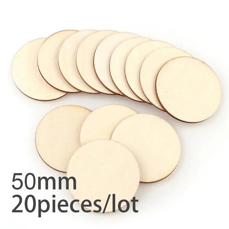 3-100Pcs Unfinished Round Wood Slices 1cm-10cm DIY Crafts Wooden Circle Discs Christmas Jewelry Painting Wedding Ornament Dec