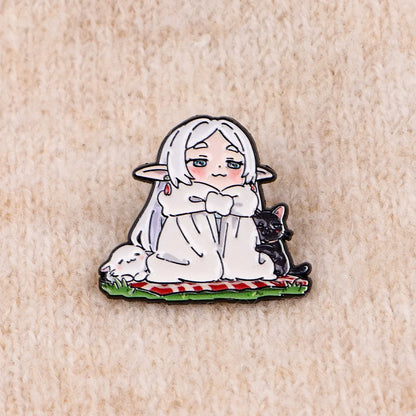 Frieren Anime Girl Enamel Pin Manga Badges on Backpack Women's Brooches Hat Lapel Pins Cosplay Accessories Fans Gifts - 01