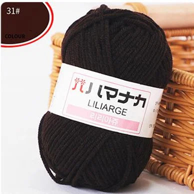 25G Milk Sweet Soft Baby Cotton Knitting Wool Thick Fiber Yarn Velvet Hand Threads for Knitting Wool Crochet Yarn for DIY Swe