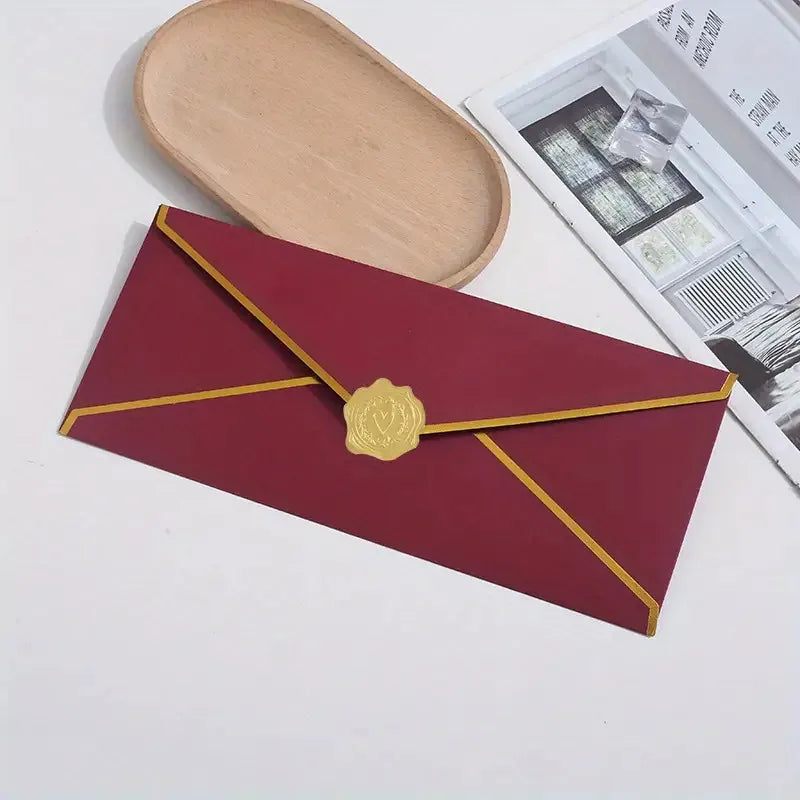 10PCS Luxury Foil Sealed Envelope - Self-Sealing Wedding Invitations, Thank-you Notes, Corporate Events & Birthday Invitation
