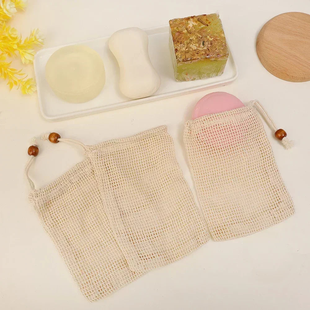 Soap Foaming Net Mesh Bags Bath Washing Tools Body Cleaning Bubble Helper Mesh Deep Cleaning Home Bathroom Exfoliating Suppli