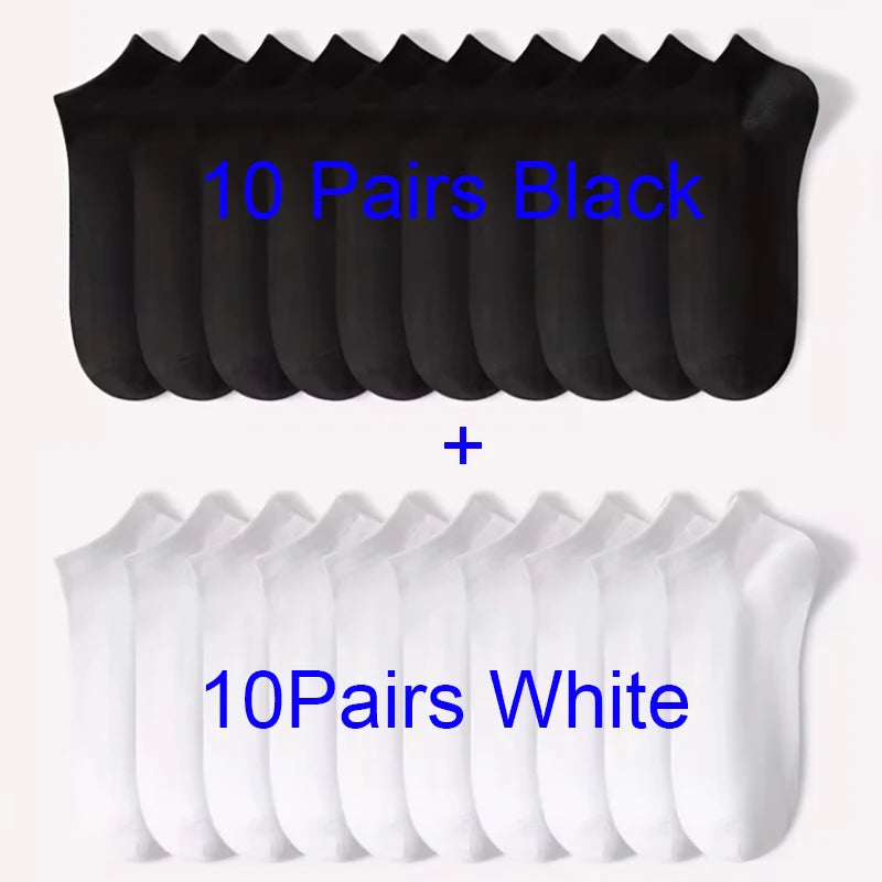 5/10-Pack Unisex Comfort-Fit Ankle Socks For All, Breathable & Lightweight - Ideal For Sports & Daily Wear - 20 Pairs