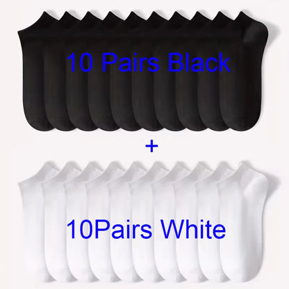 5/10-Pack Unisex Comfort-Fit Ankle Socks For All, Breathable & Lightweight - Ideal For Sports & Daily Wear - 20 Pairs