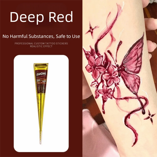 Easy-To-Use Henna Tattoo Cream Semi-permanent Temporary Henna Paste Cone Black Brown Temporary Tattoo Paste Mehndi Design