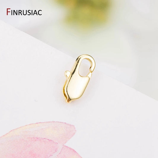 14k Real Gold Plated Brass Lobster Clasps for DIY Bracelets Necklace Handmade Jewelry Making Components