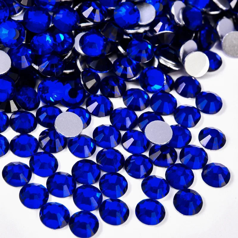 Billow Blue Series Non Hotfix Rhinestones SS6-SS30 Nail Charm Art Flatback Crystals Super Glitter Glass Strass for DIY Craft 