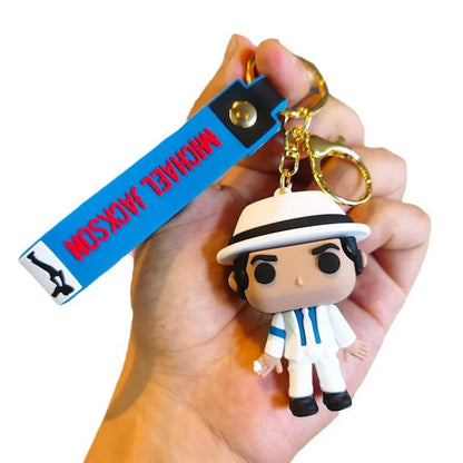 Michael Jackson Keychain Music Idol Doll Machine Key Chain
