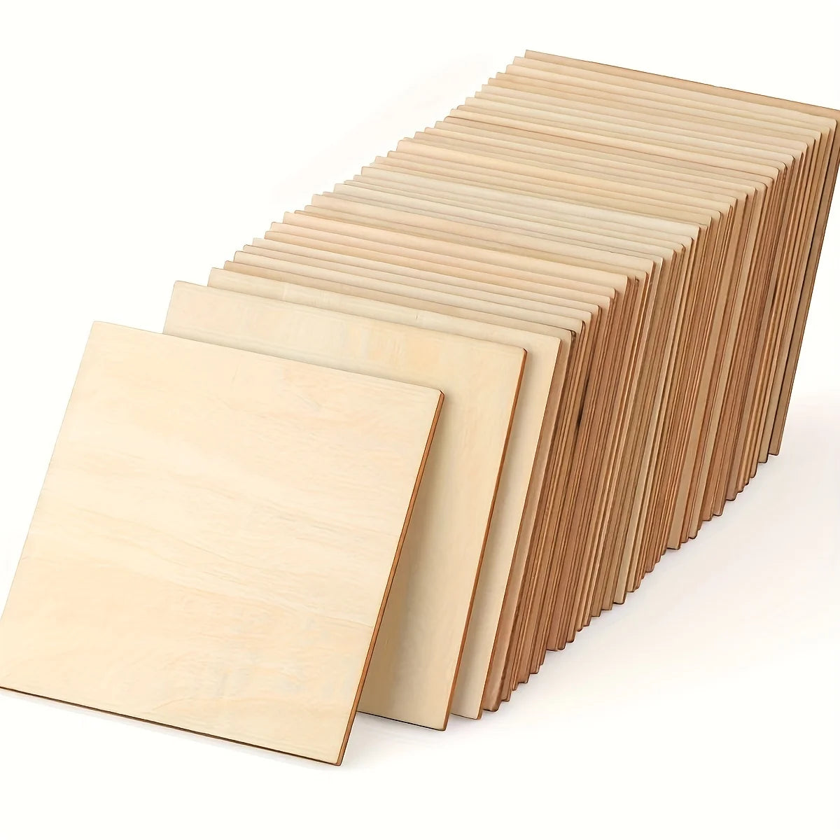 10Pcs Wood Square 4x4in Blank Wood Sheet for Crafts, Thin Unfinished Wood Squares for Wood Burning Painting Staining Wood Eng