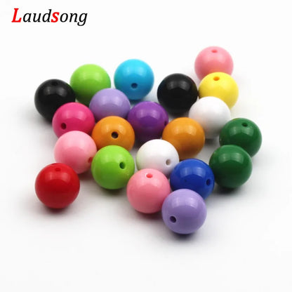 6/8/10/12/14/16/18/20mm Bubblegum Colorful Spacer Beads Round Loose Acrylic Beads For Diy Bracelet Necklace Jewelry Making