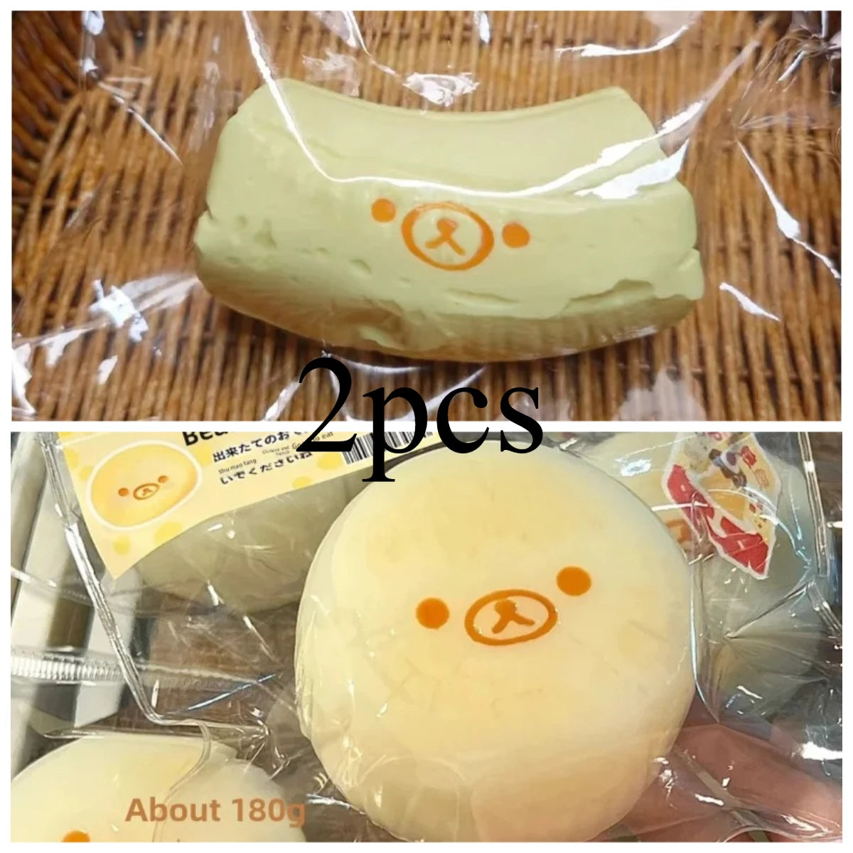 1-2Pc Handmade Squishy with BUTTER Texture - Banana Carrot Bear Shaped to Relieve Stress - Food Grade Silicone - A B
