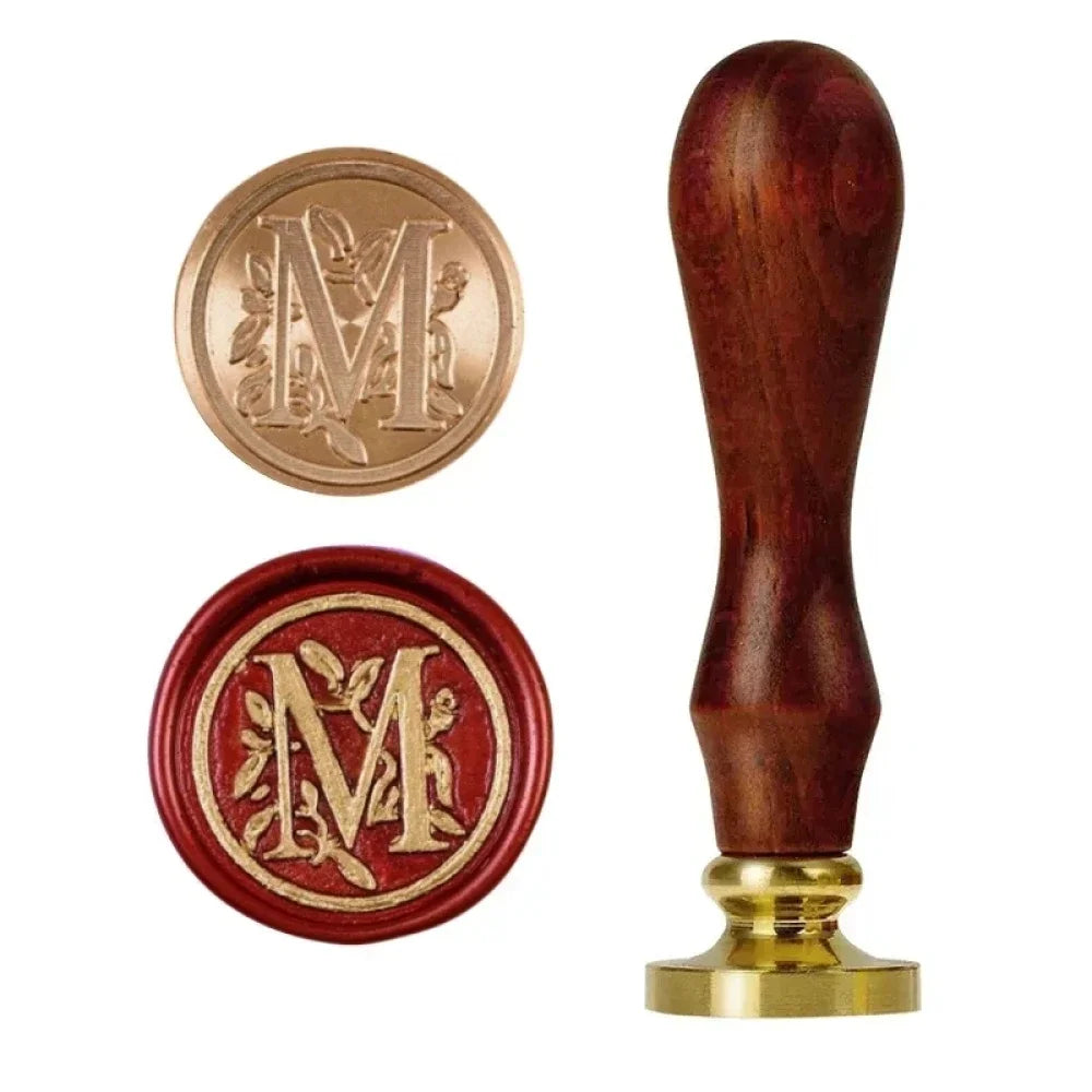 1set 26 Letter A-Z Wax Seal Stamp with wooden handle, Wax Seal Paint Copper Head for Envelope Gift Invitation Card Sticker - 