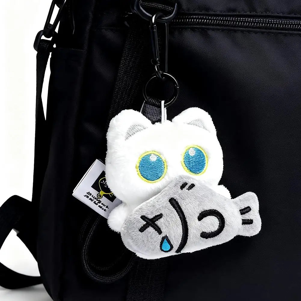 Cute Plush Black Cat Doll Toy Keychain Bag Pendant Charms Car Keyring Accessories For Women Couples Gift