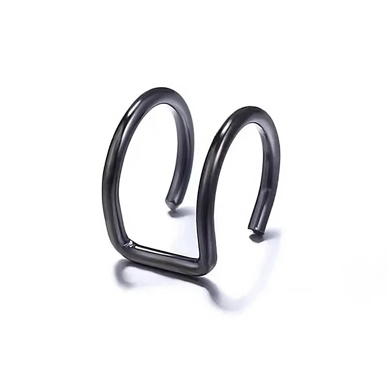 1pc Women Lips Rings Medical Titanium Steel Fake Nose Ring Septum Piercing Clip on Mouth Ring Fake Piercing Body Clip Hoop