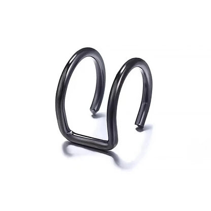 1pc Women Lips Rings Medical Titanium Steel Fake Nose Ring Septum Piercing Clip on Mouth Ring Fake Piercing Body Clip Hoop - 