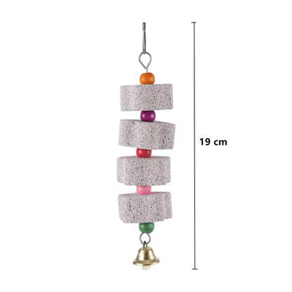 Stone Mineral for Ornament Parrot Pet Supplies Bird Cage Toy Grinding Stone Flower Shape Chew Bite Hang Style Parakeet Toy 1P
