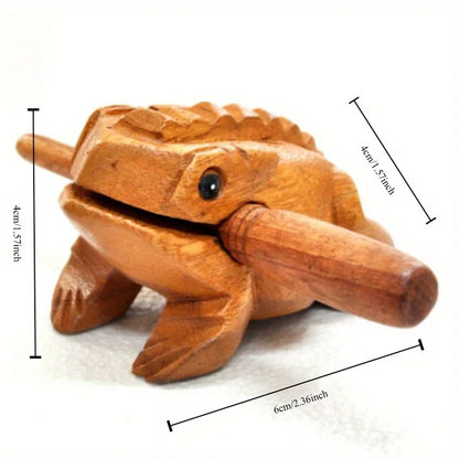1PC Thailand Frog Wood Carving Ornaments Hand-carved Toad Creative Vocal Toys Solid Wood Toad Craft Scenic Souvenirs - 1