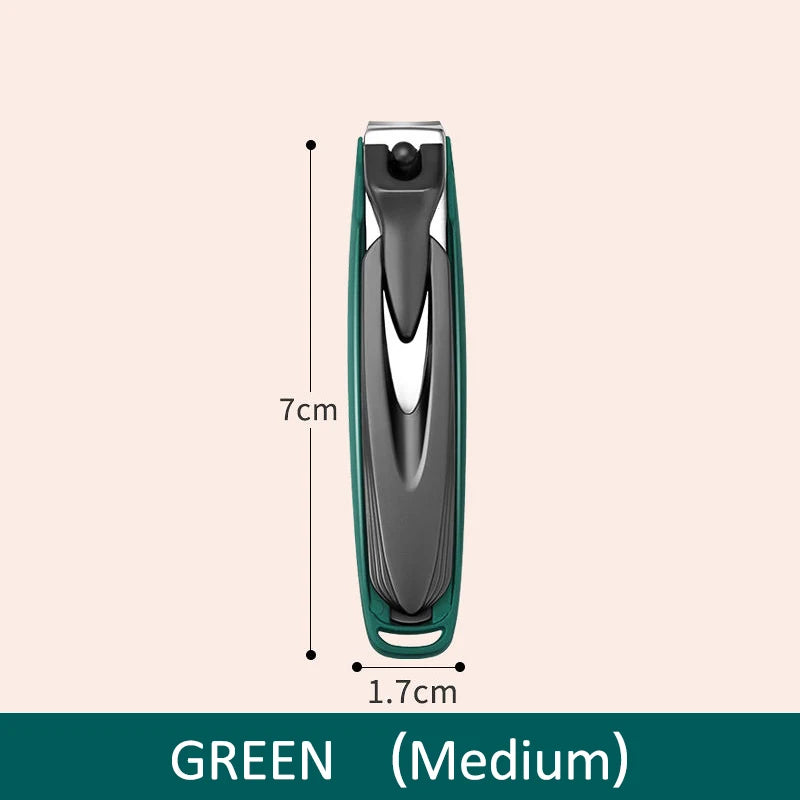 Colorful Nail Clippers Anti-Splash Nail Cutter Detachable Design Fingernail Clippers Stainless Steel Manicure Nail Tool - Gre