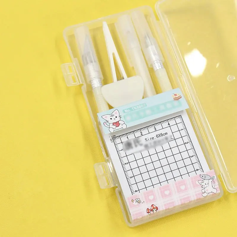 DIY Art Craft Tool Set with Cutting Mat & Sculpting Tools, Multi-Functional Creative Kit with Clear Storage Box for Handmade 