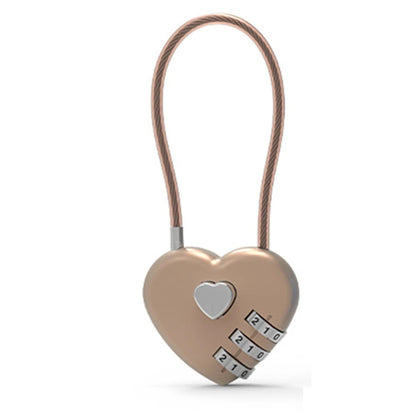 Love Lock Wedding Lock Heart Love Combination Lock School Bag Backpack Trolley Box Concentric Lock Color Zinc Alloy - Gold