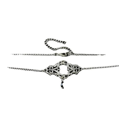 2024 Retro Style Texture Join Necklaces For Women Silver Color Stainless Steel Neck Chains For Women Jewelry Chocker