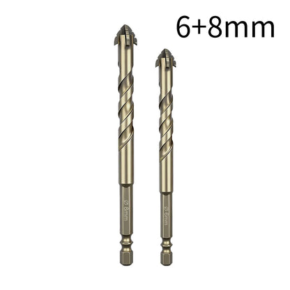 High-Four-Edged Serrated Eccentric Drill for Dry Drilling of Ceramic Tiles, Glass, Marble, Concrete, Stainless Steel Drill Bi