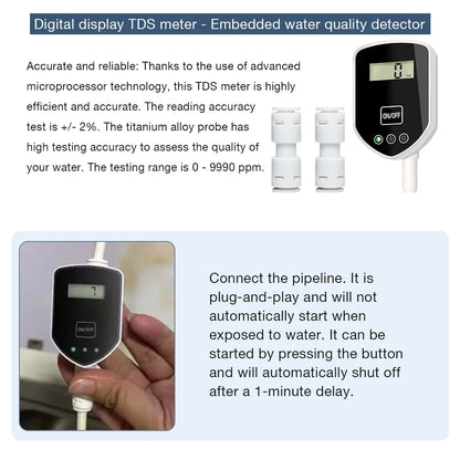 Digital Embedded TDS Meter TDS Water Quality Detection Pen Intelligent Real-time Measurement of Drinking Water Aquarium
