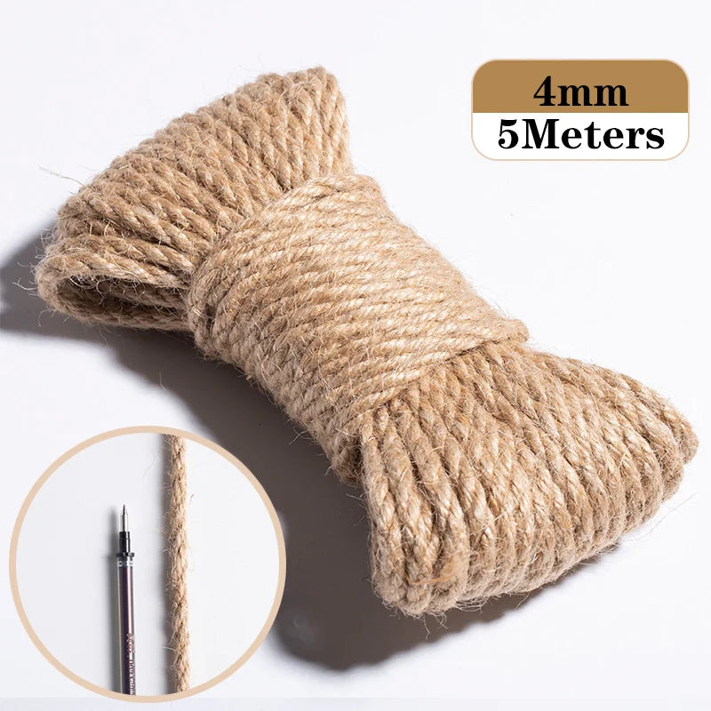 Natural Vintage Jute Rope Twine Roll Sewing Christmas Crafts Jute Cord Thread Wedding Handmade DIY Party Ribbon Bows Decorati