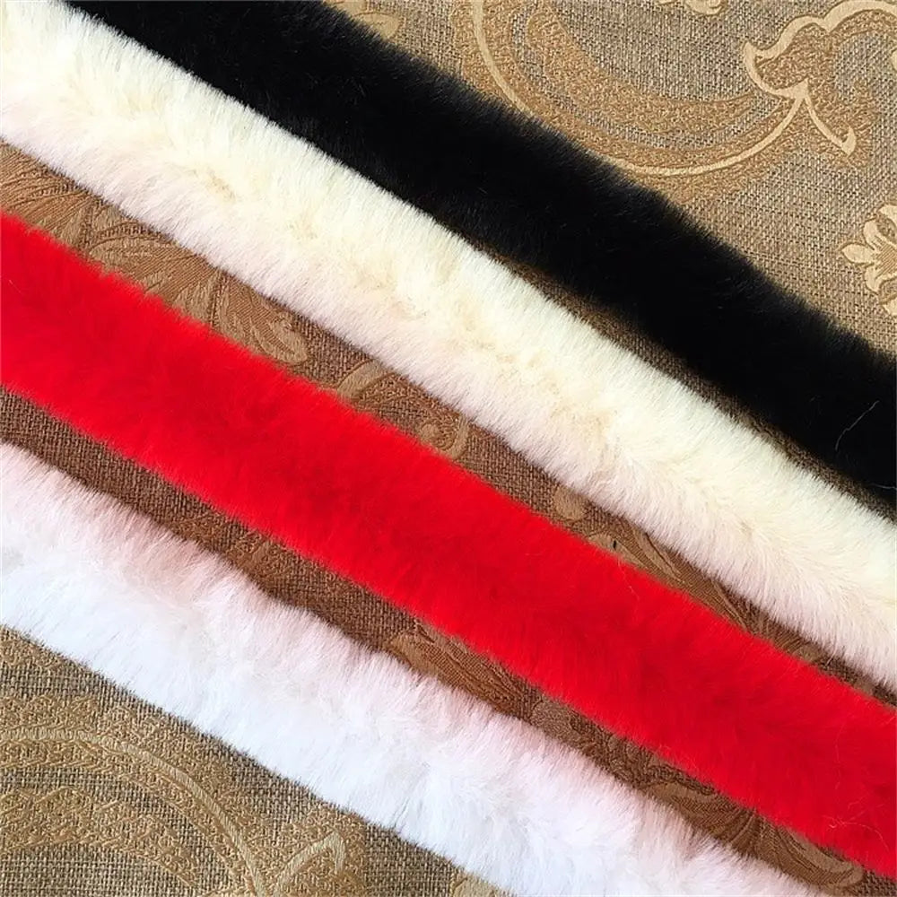 1PC 100cm in Length And 5cm in Width Faux Rabbit Fur Tape Trimming Ribbon Furry Fluffy Sewing DIY Craft Scarf Collar