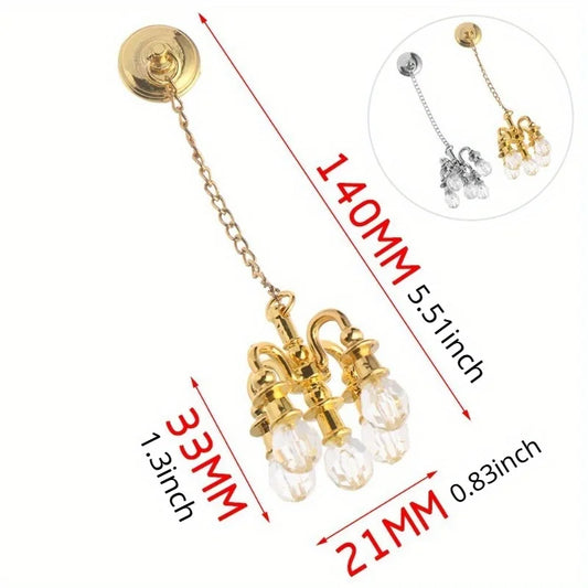1:12 Scale Vintage Chandelier Mini Furniture Toy Playing House Miniature Dollhouse Ornament Ceiling Lamp Model Doll Accessori