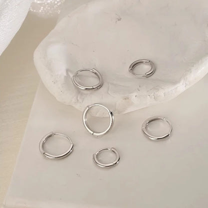 3Pair Stainless Steel Minimalist Huggie Hoop Earrings for Women Gold Color Tiny Round Circle 8/10/12mm Punk Unisex Rock Earri