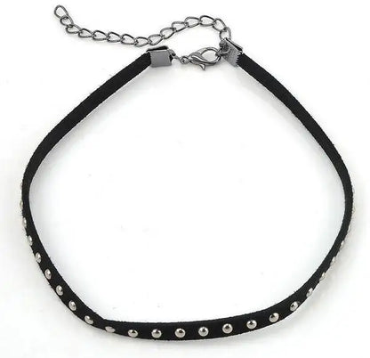 Cute Fashion Bohemian Personality Rivets Hot Nail Fender Necklace Collar Statement Necklace Choker Necklace Gargantilha Colla