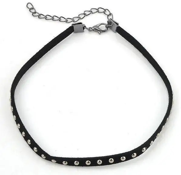 Cute Fashion Bohemian Personality Rivets Hot Nail Fender Necklace Collar Statement Necklace Choker Necklace Gargantilha Colla