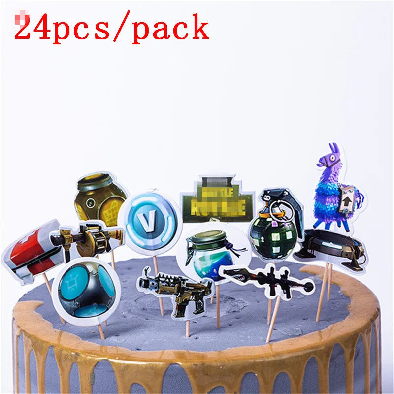 Video Game Fortnitions Birthday Party Decoration Cartoon Alpaca Llama Plate Tablecloth Baby Shower Kids Favors Party Supplies