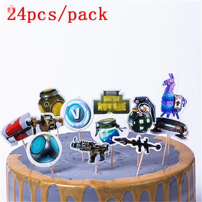 Video Game Fortnitions Birthday Party Decoration Cartoon Alpaca Llama Plate Tablecloth Baby Shower Kids Favors Party Supplies
