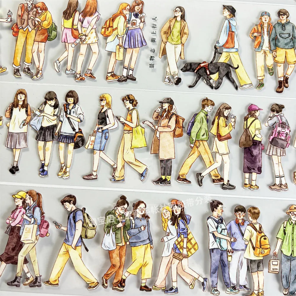 Washi Pet Tape A598 Street Pedestrian Scenery People Antique Scrapbook Collage Diy Cards Stickers Diy Card
