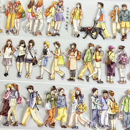 Washi Pet Tape A598 Street Pedestrian Scenery People Antique Scrapbook Collage Diy Cards Stickers Diy Card