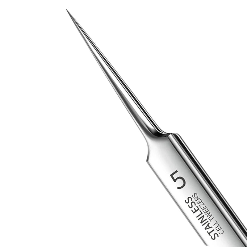 German Ultra-fine No. 5 Cell Pimples Blackhead Clip Tweezers Beauty Salon Special Scraping & Closing Artifact Acne Needle Too