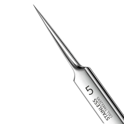 German Ultra-fine No. 5 Cell Pimples Blackhead Clip Tweezers Beauty Salon Special Scraping & Closing Artifact Acne Needle Too