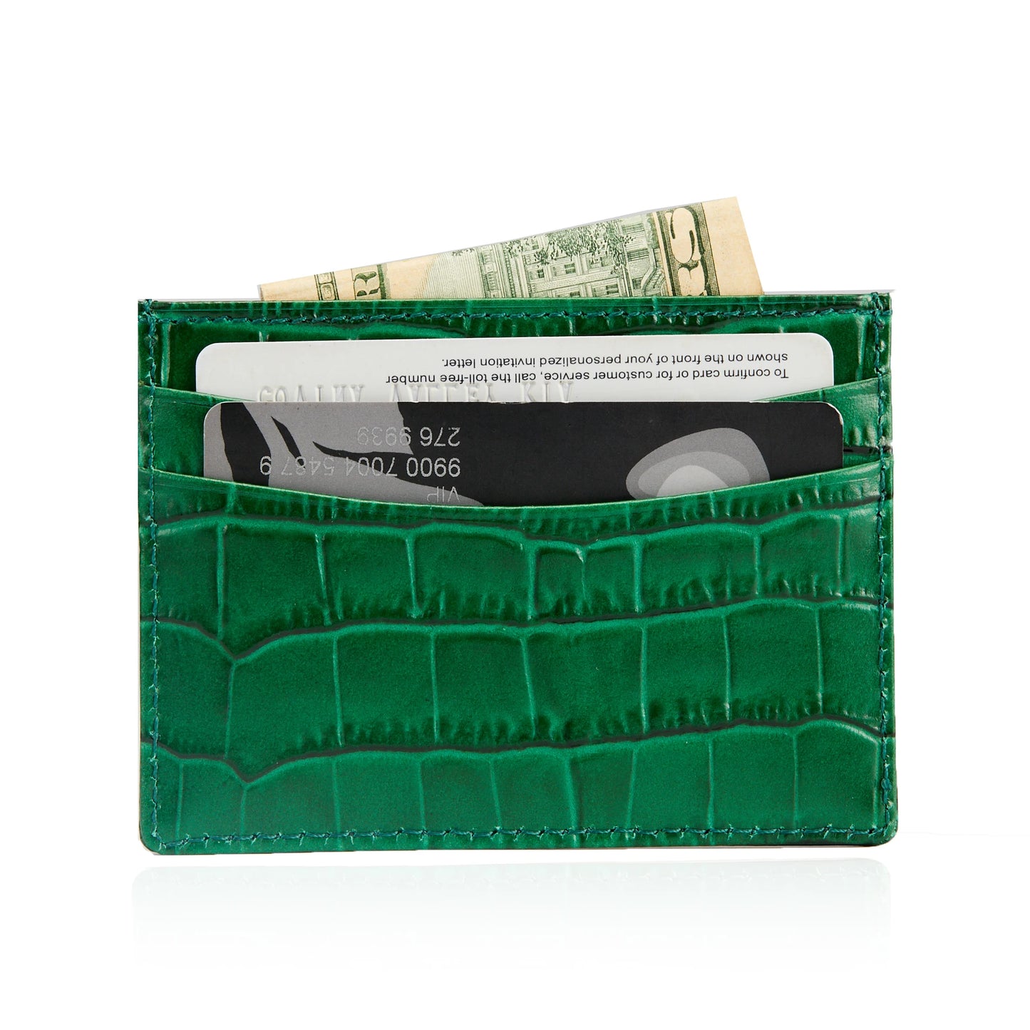 Custom Name Monogram Luxury Genuine Leather Men Wallet Card Holder Crocodile Pattern Gift for Girlfriend Boyfriend Friend Her