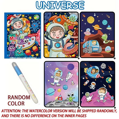 Magical Book Water Drawing Montessori Toys Reusable Coloring Book Magic Water Drawing Book Sensory Early Education for Childr