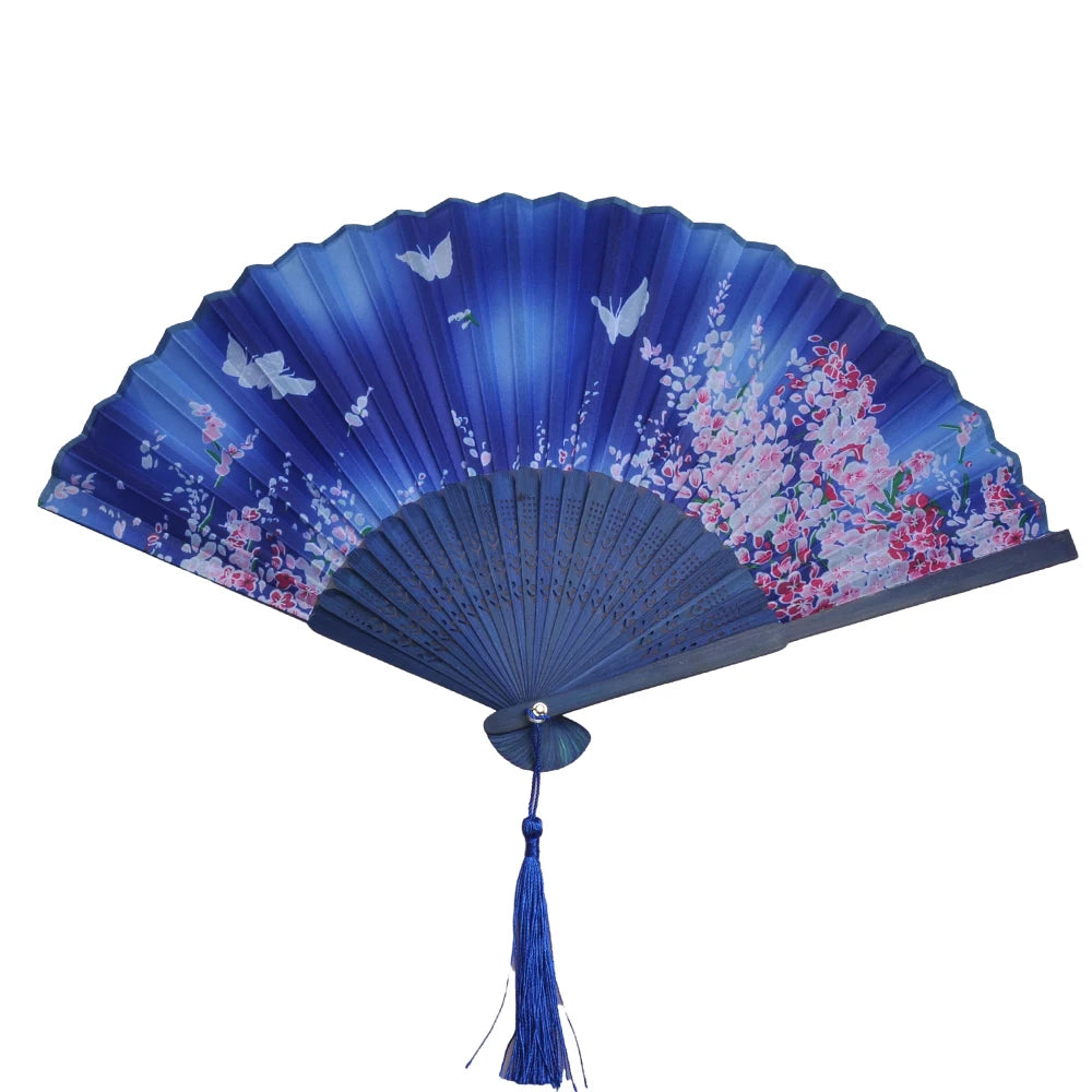 Folding Hand Fan Weddings Traditional Chinese Japanese Korean Art Craft Gift Bamboo Room Dance Props Wood Fans Home Decoratio