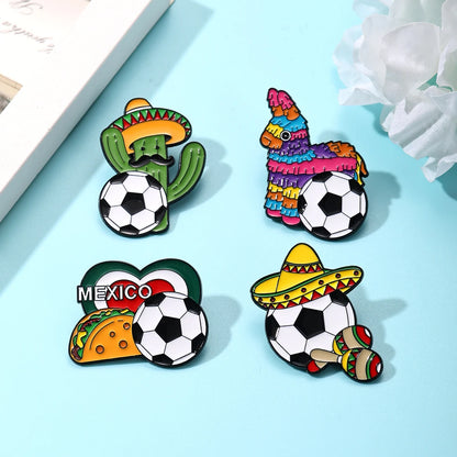4 PCS Soccer Football Souvenirs As Gifts Trophy Metal Badges Spilla Brooches Pins Personalized Diy Trendy Decorative Accessor