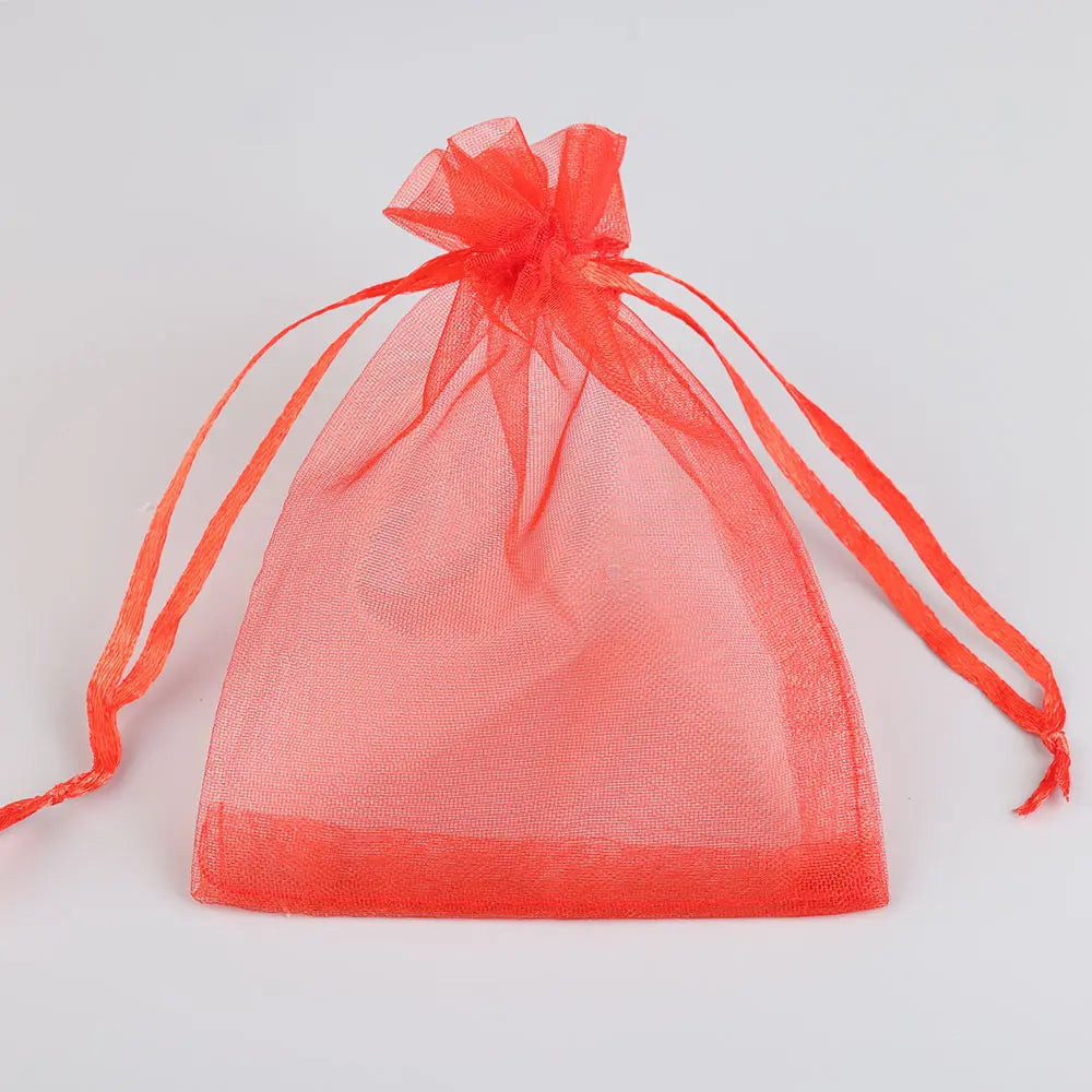 50/100pcs Colorful Organza Gift Bag 5x7 7x9 9x12 10x15 13x18cm Party Wedding Favors Candy Jewelry Packaging Drawstring pouche